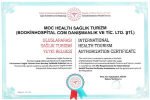 International Health Tourism Authorization Certificate Booking for Health